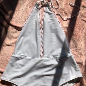 White one piece bathing suit
